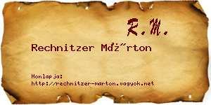 Rechnitzer Márton névjegykártya